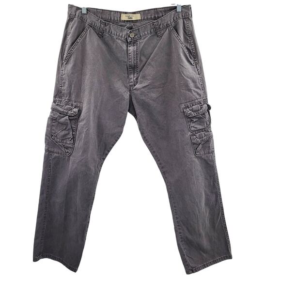 Wrangler Charcoal Gray Cargo Pants Straight Leg Zip Button Fly Men's Size 38X32 - Picture 1 of 9